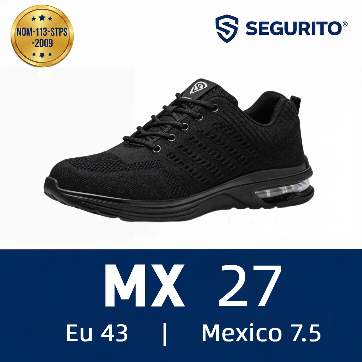 SEGURITO F3  Zapatillas Deportivas de Seguridad Casuales con Punta de Acero NOM-113