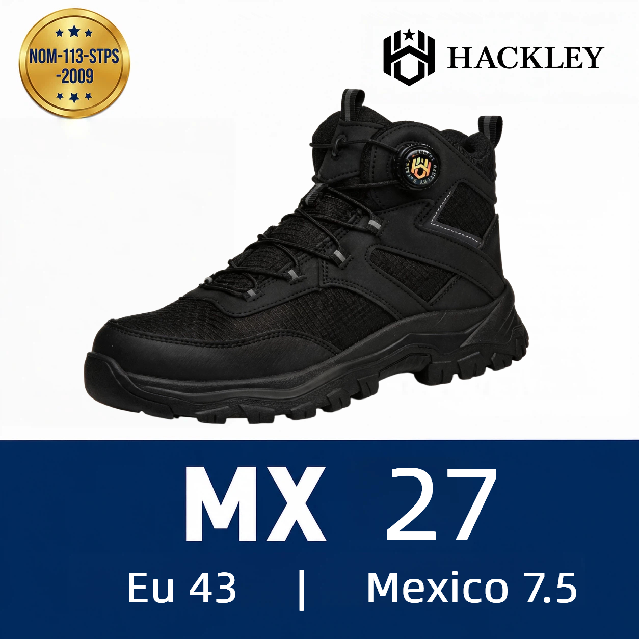 HACKLEY G6 Gris  Bota Industrial Alta Antiderrapante Punta de Acero NOM-113