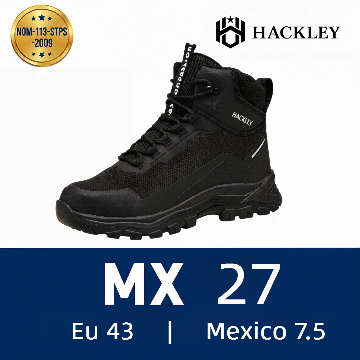 HACKLEY G9 Gris | Bota Industrial Alta Antiderrapante Punta de Acero NOM-113
