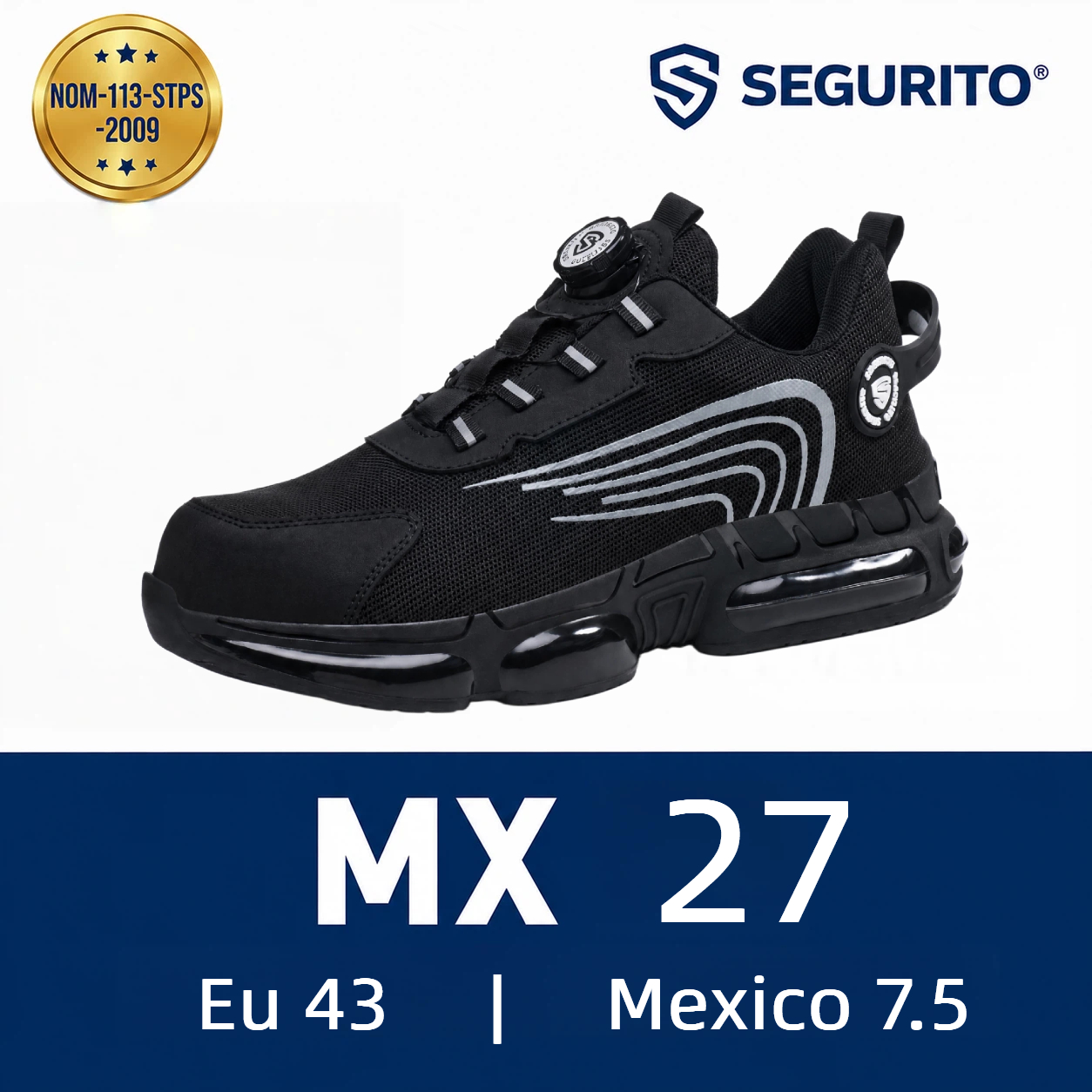 SEGURITO NO7 Botas de Seguridad Industrial Punta de Acero Transpirables NOM-113
