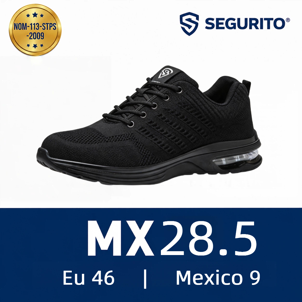 SEGURITO F3  Zapatillas Deportivas de Seguridad Casuales con Punta de Acero NOM-113