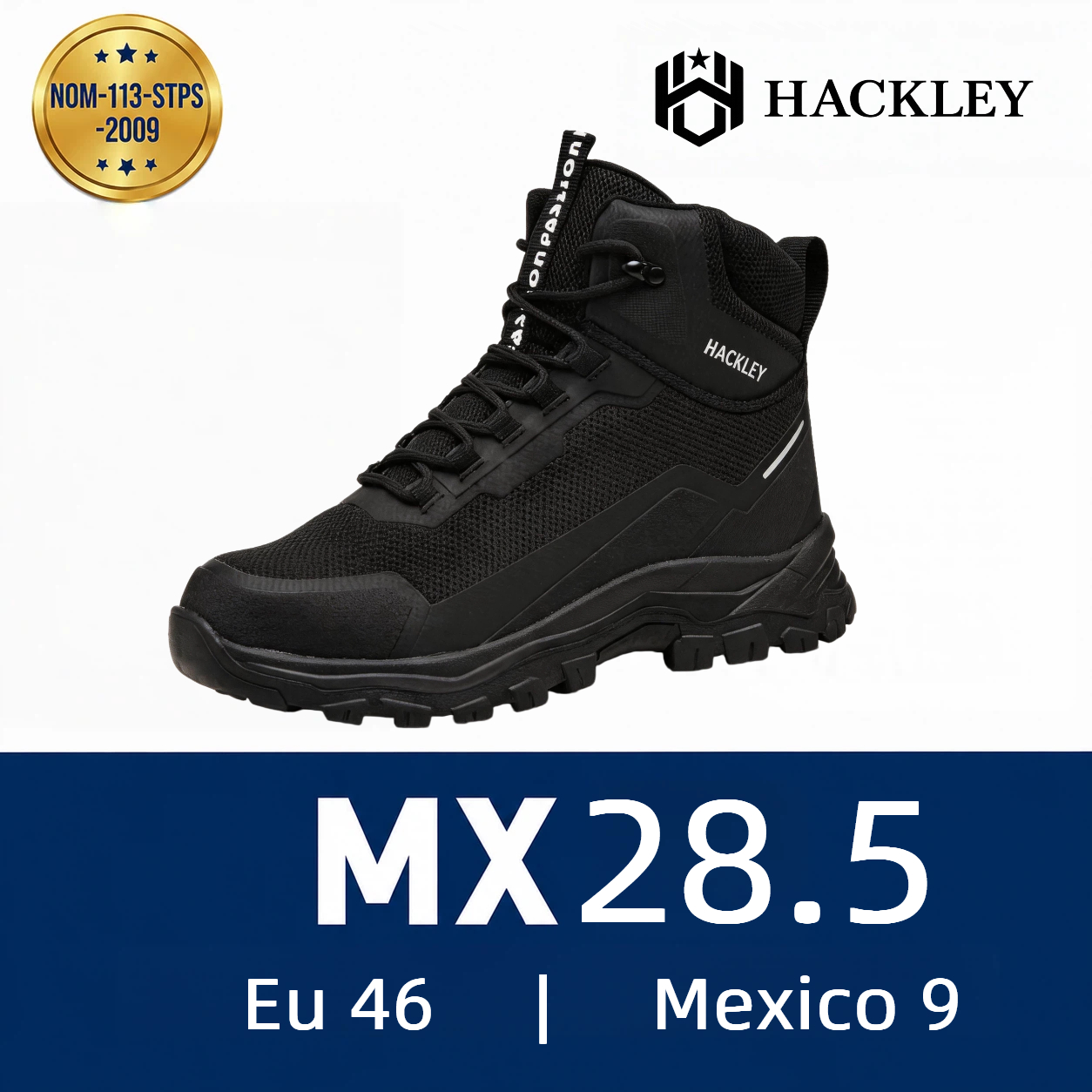 HACKLEY G9 Gris | Bota Industrial Alta Antiderrapante Punta de Acero NOM-113