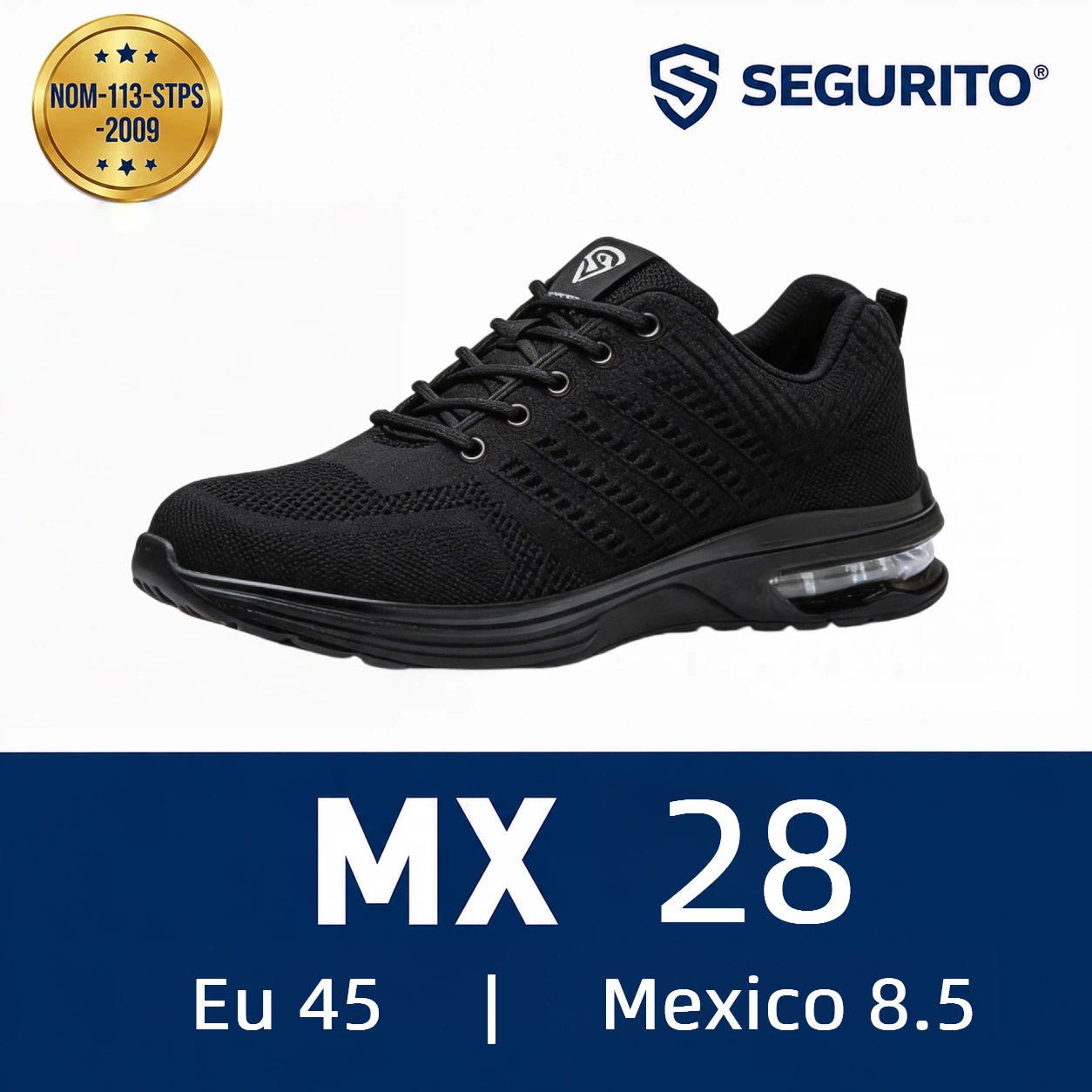 SEGURITO F3  Zapatillas Deportivas de Seguridad Casuales con Punta de Acero NOM-113