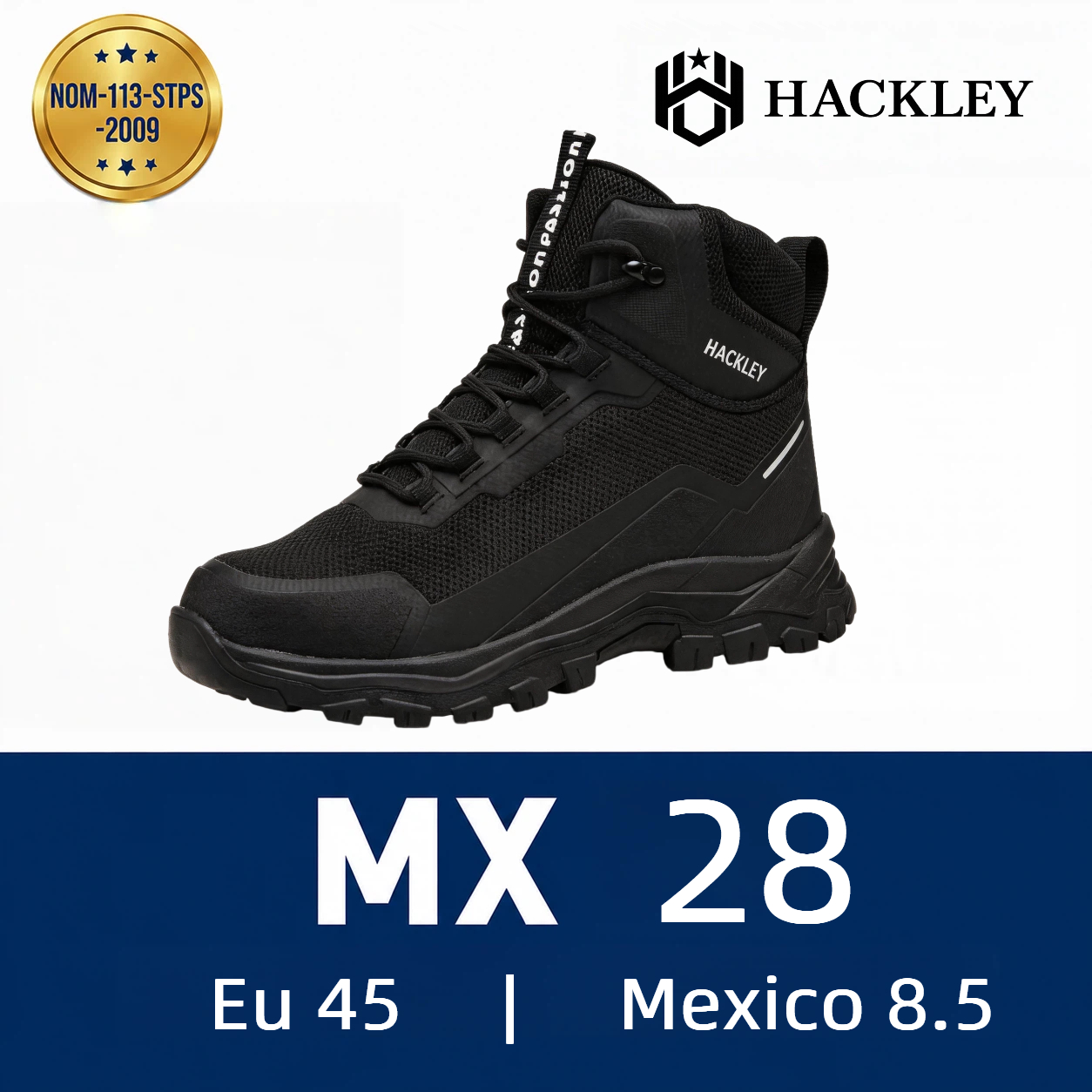 HACKLEY G9 Gris | Bota Industrial Alta Antiderrapante Punta de Acero NOM-113