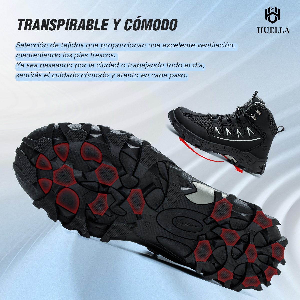 SEGURITO Industrial Safety Work Boots, Impact & Puncture Resistant, Lightweight Comfort, Black