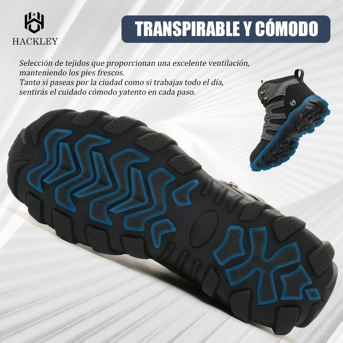 SEGURITO Construction Safety Boots, Impact & Puncture Resistant, Non-Slip Sole, Black/Grey