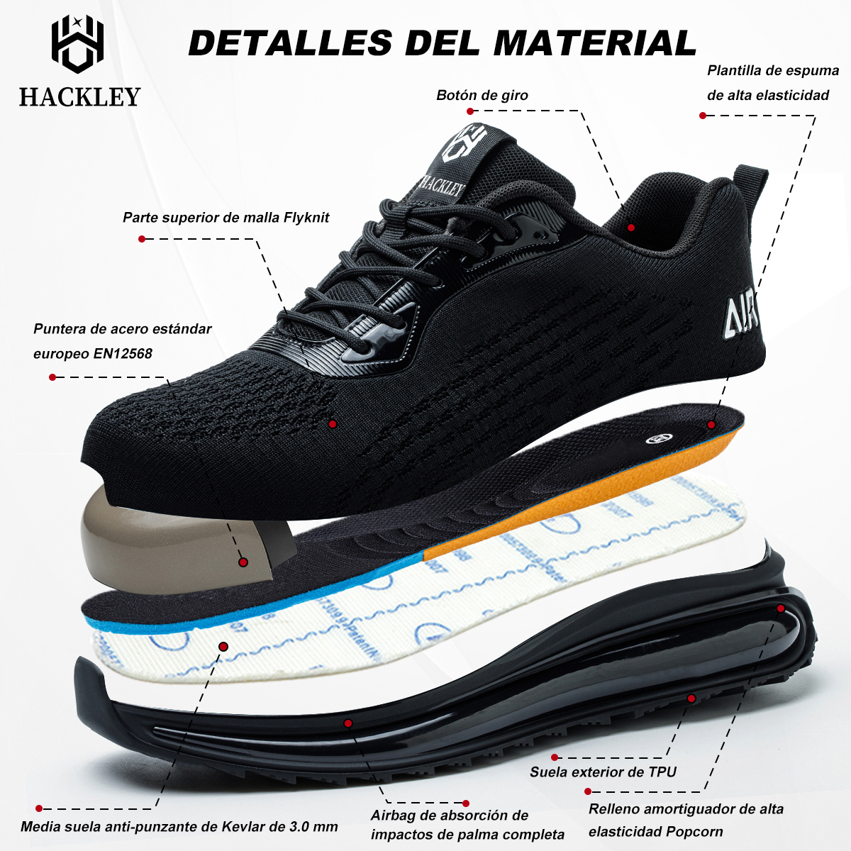 SEGURITO Safety Work Shoes with Double-Layer Protection, NOM-113 Steel Toe, Impact & Puncture Resistant