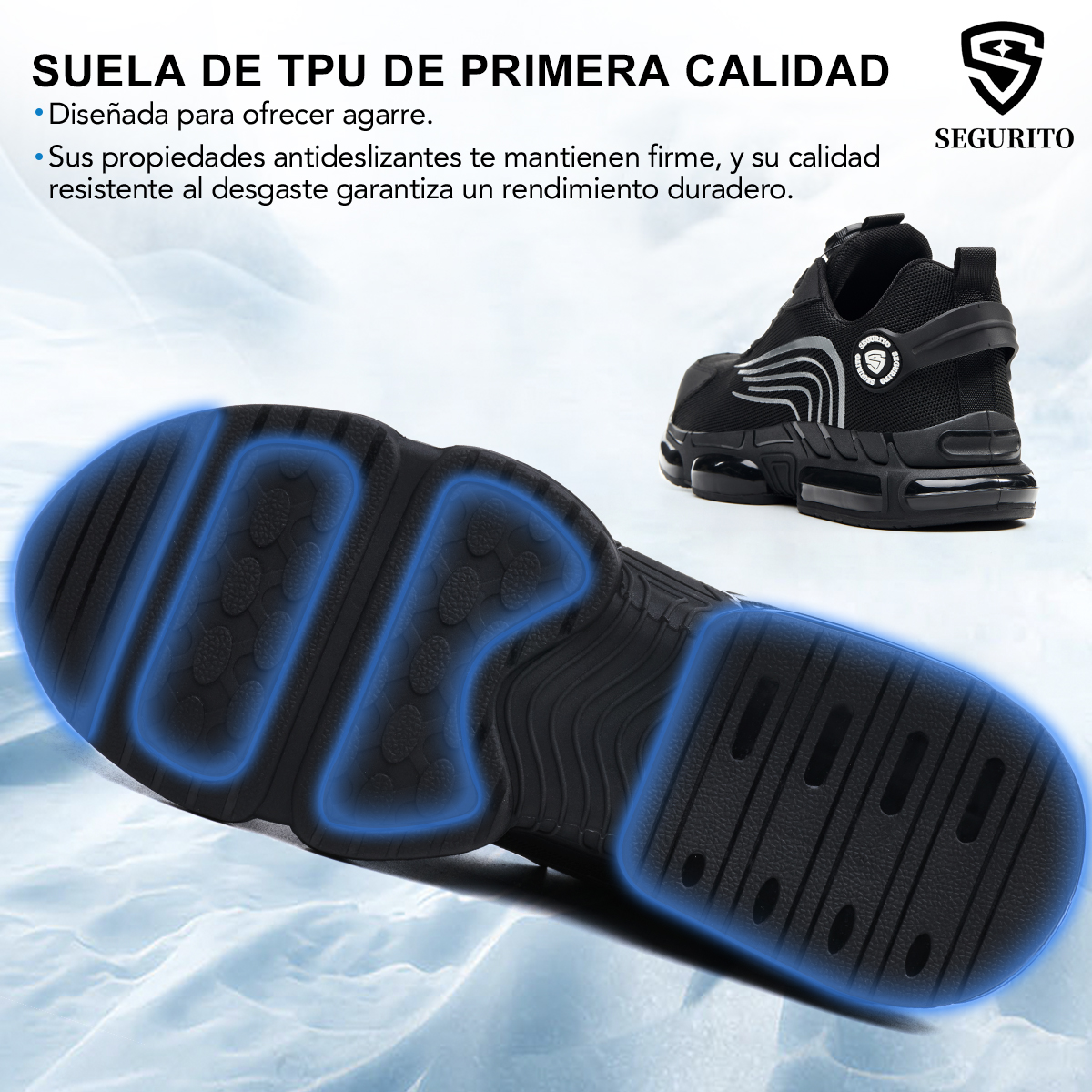 SEGURITO Safety Work Shoes with BOA Closure, Steel Toe, Puncture-Resistant, Black