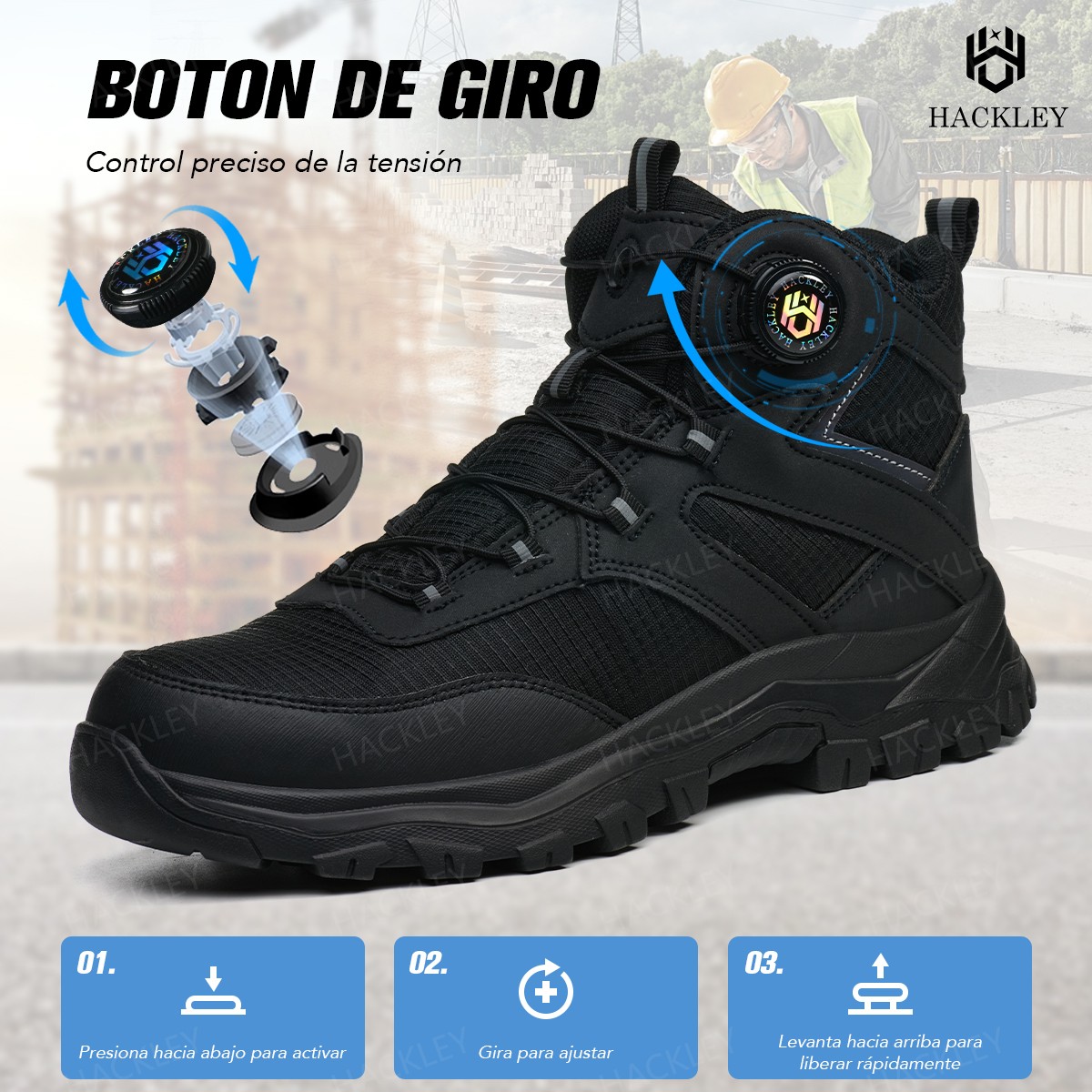 SEGURITO Safety Work Shoes with BOA Closure, NOM-113 Steel Toe, Impact & Puncture Resistant