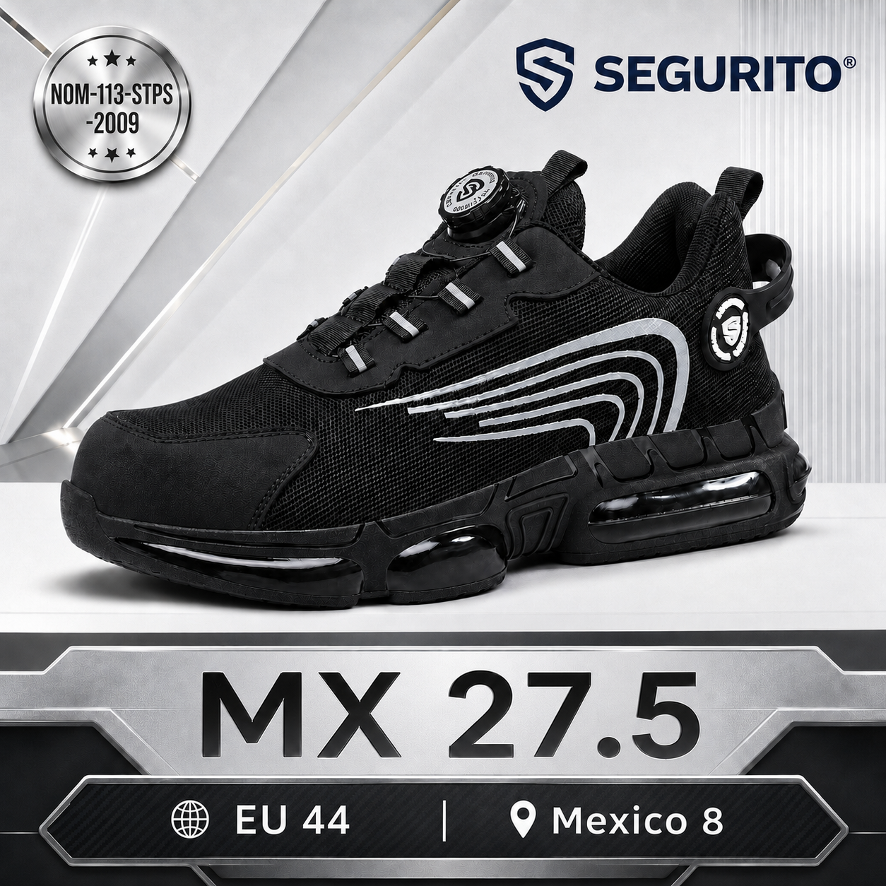 SEGURITO N07 Botas de Seguridad con BOA, Punta de Acero y Suela Antiperforación NOM-113