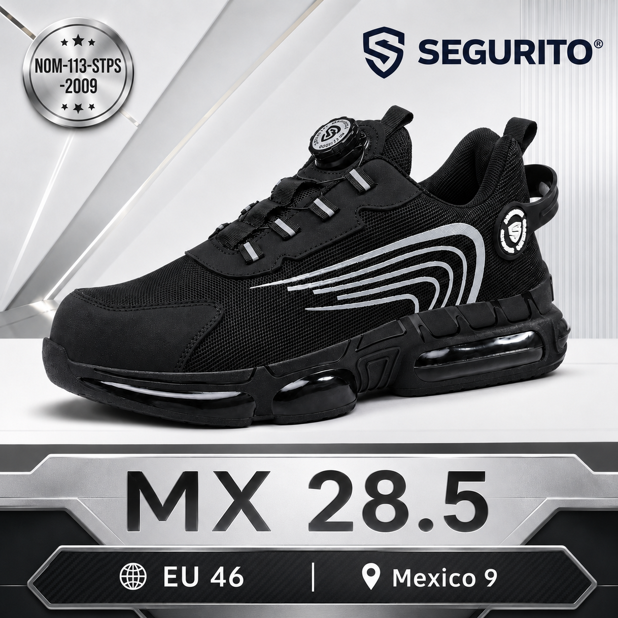 SEGURITO N07 Botas de Seguridad con BOA, Punta de Acero y Suela Antiperforación NOM-113
