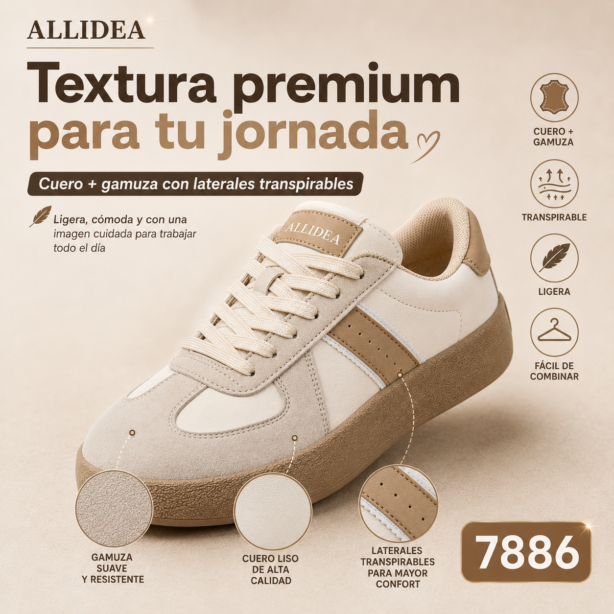 ALLIDEA 7886  Zapatos de Seguridad para Mujer Casuales Antiderrapantes NOM-113