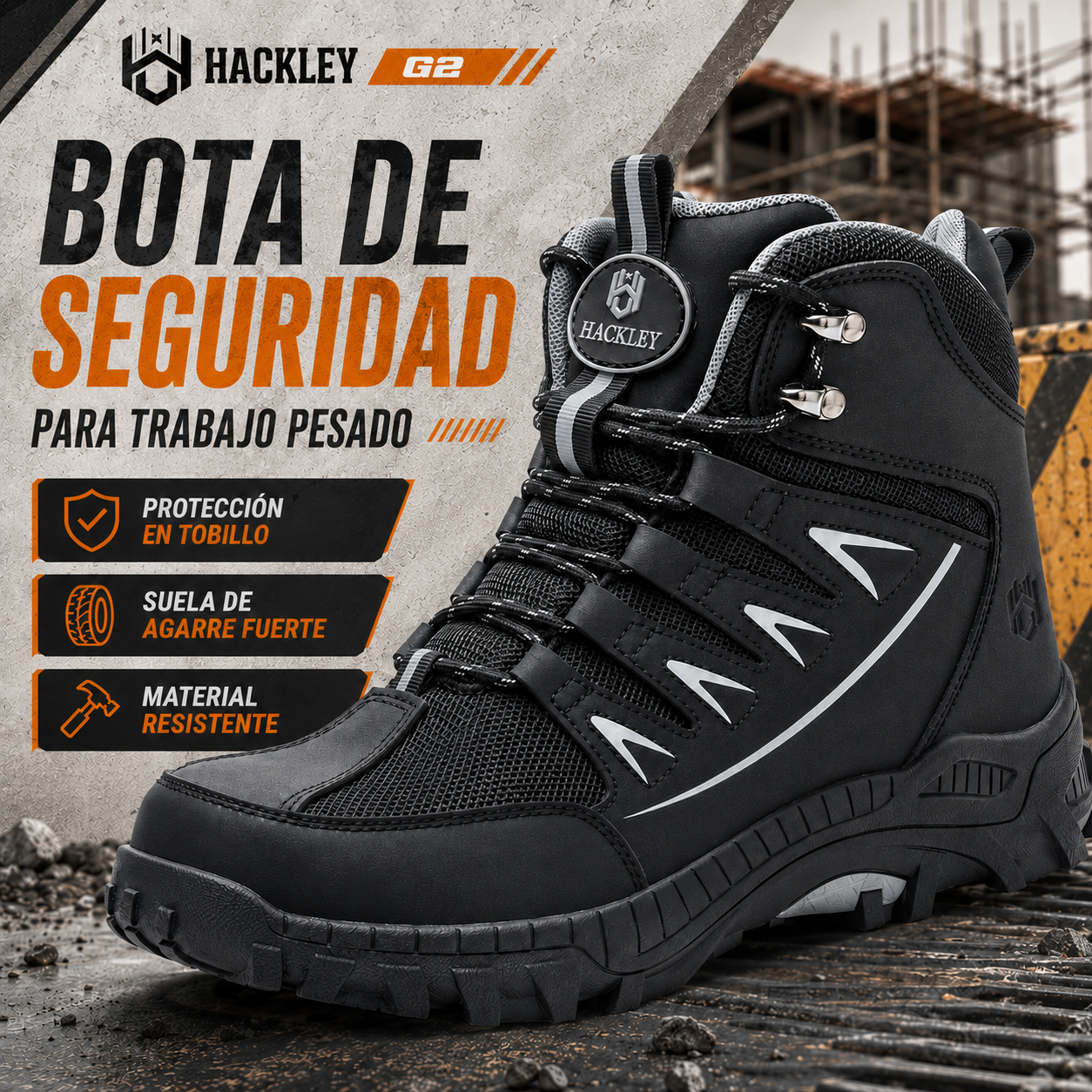 HACKLEY G2  Botas Tacticas Militares Suela Kevlar Antiperforacion NOM-113
