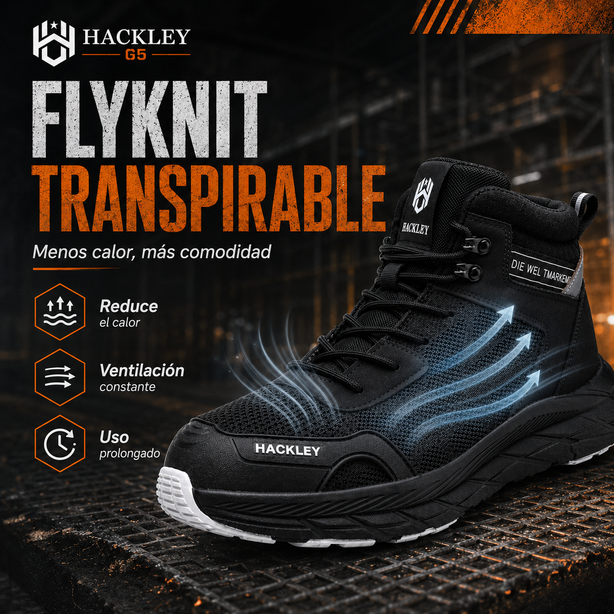 HACKLEY G5 Botas Tacticas de Alto Rendimiento Punta de Acero NOM-113