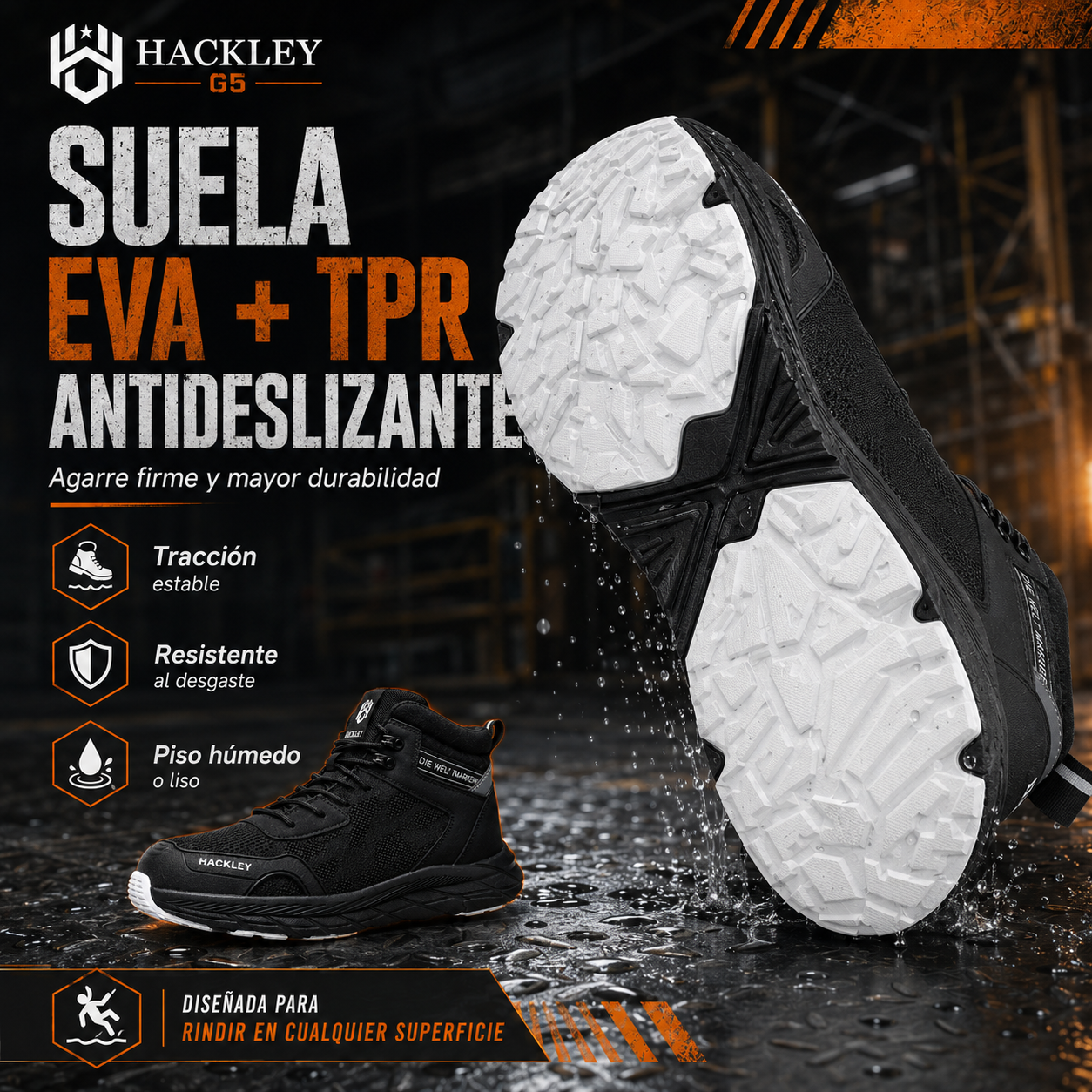 HACKLEY G5 Botas Tacticas de Alto Rendimiento Punta de Acero NOM-113