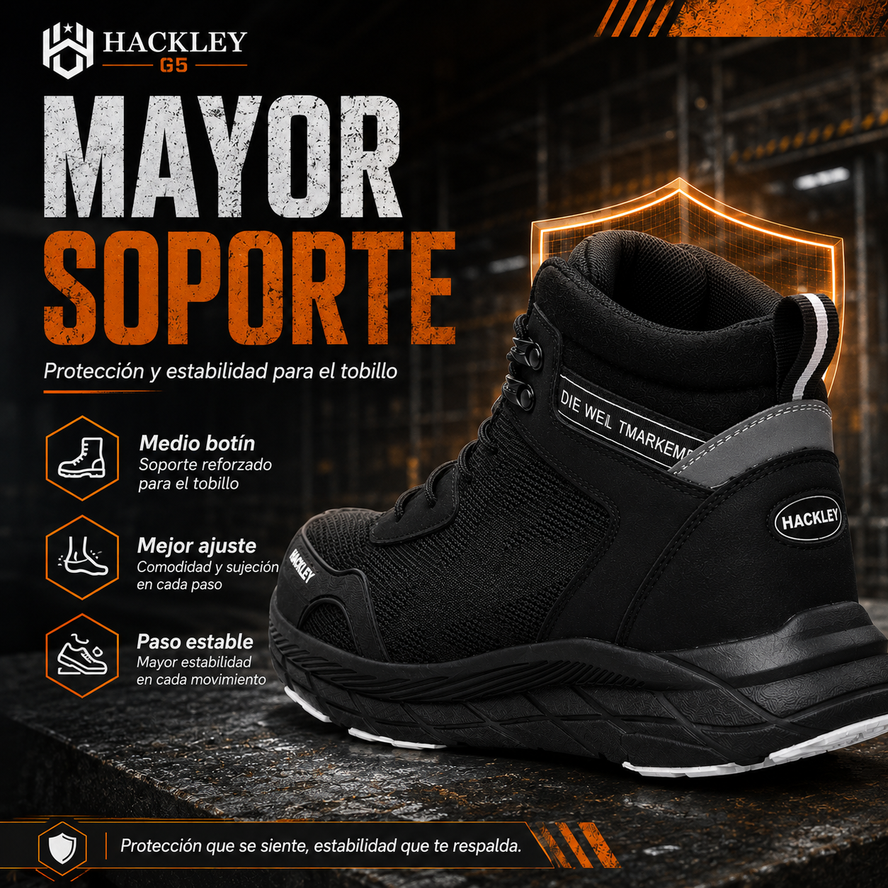 HACKLEY G5 Botas Tacticas de Alto Rendimiento Punta de Acero NOM-113