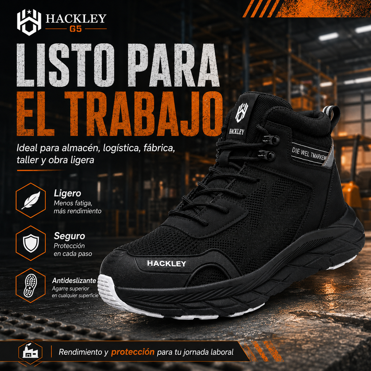 HACKLEY G5 Botas Tacticas de Alto Rendimiento Punta de Acero NOM-113