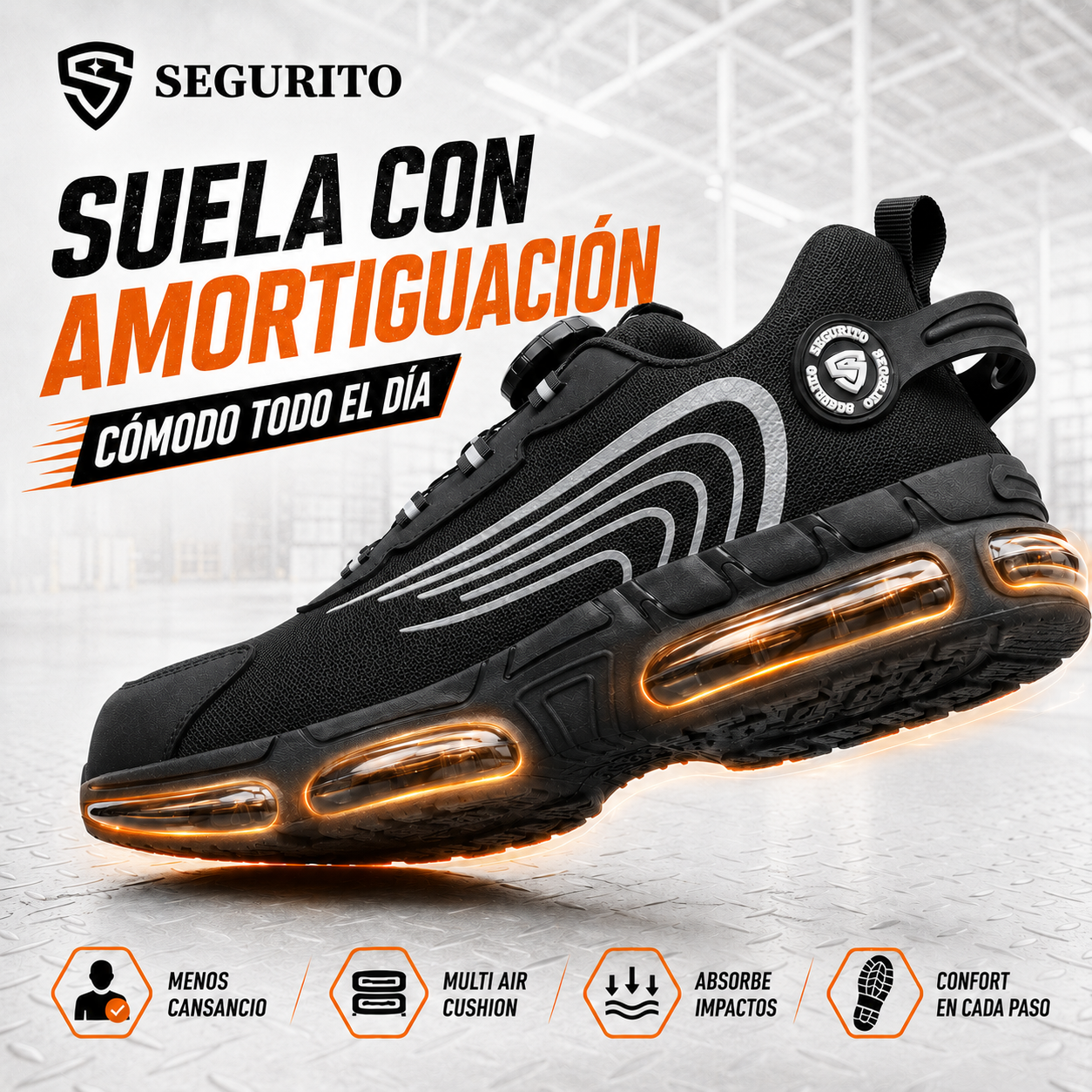 SEGURITO N07 Botas de Seguridad con BOA, Punta de Acero y Suela Antiperforación NOM-113