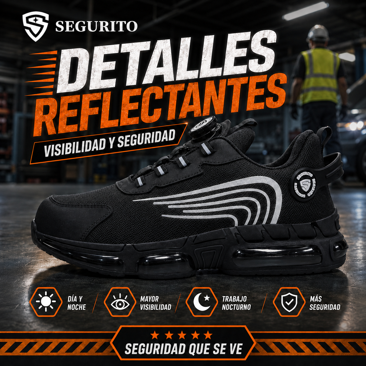 SEGURITO N07 Botas de Seguridad con BOA, Punta de Acero y Suela Antiperforación NOM-113