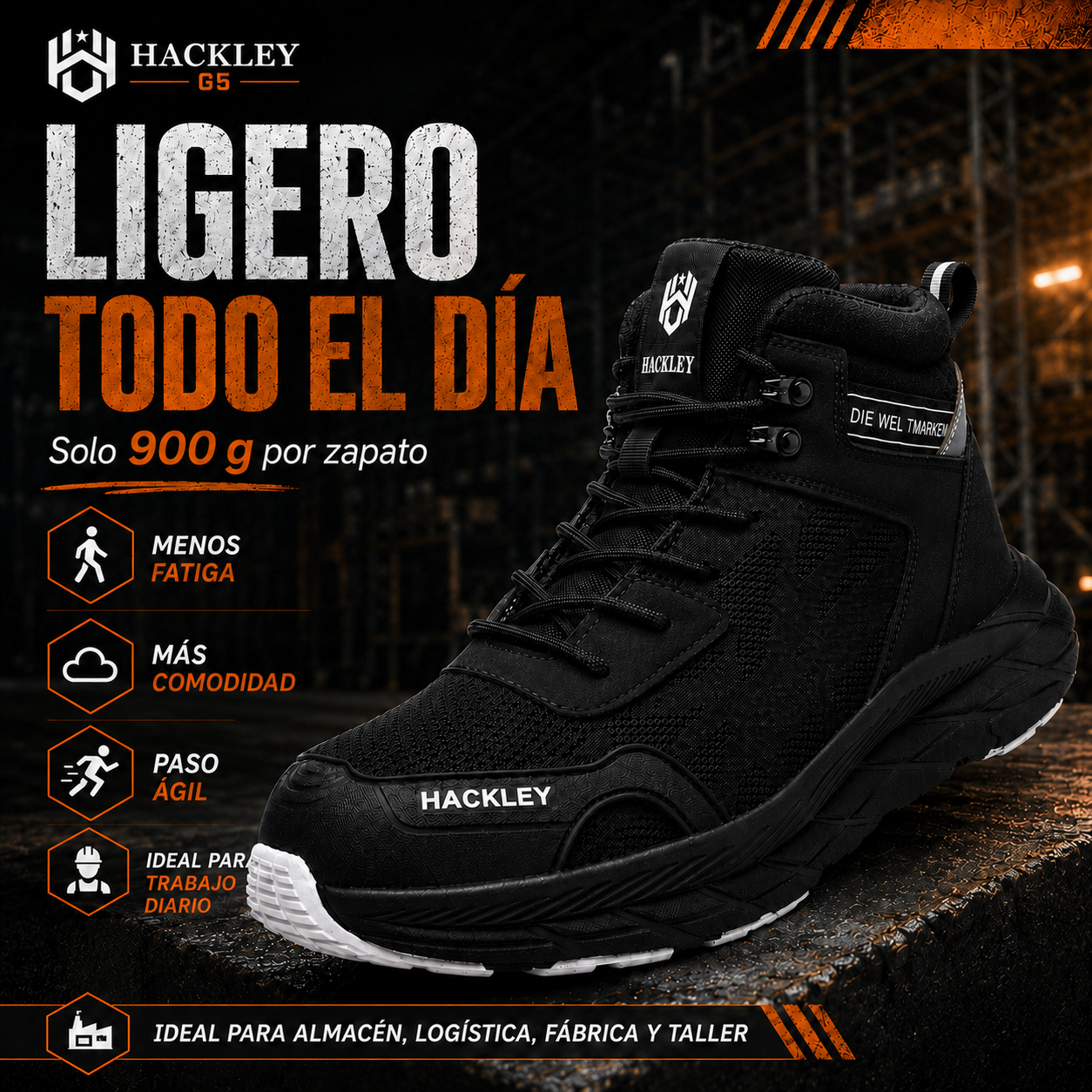 HACKLEY G5 Botas Tacticas de Alto Rendimiento Punta de Acero NOM-113