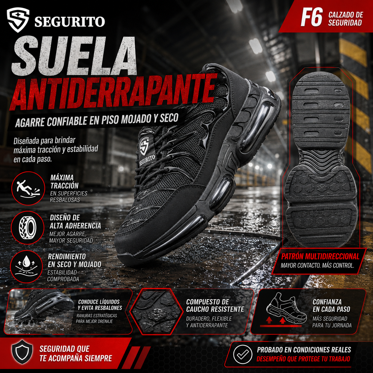 SEGURITO F6 Zapatos de Malla Transpirable Ultraligeros con Punta de Acero NOM-113