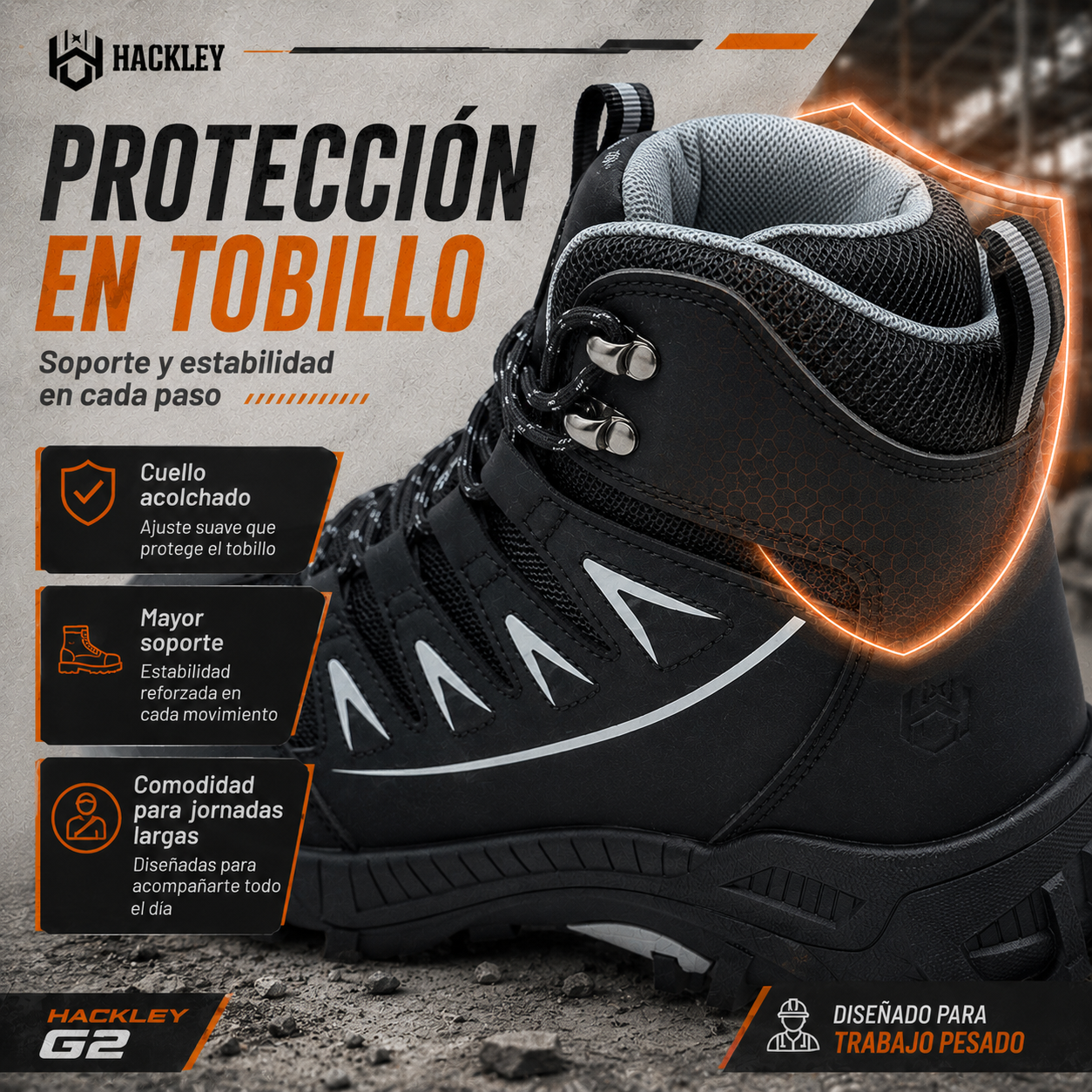 HACKLEY G2  Botas Tacticas Militares Suela Kevlar Antiperforacion NOM-113