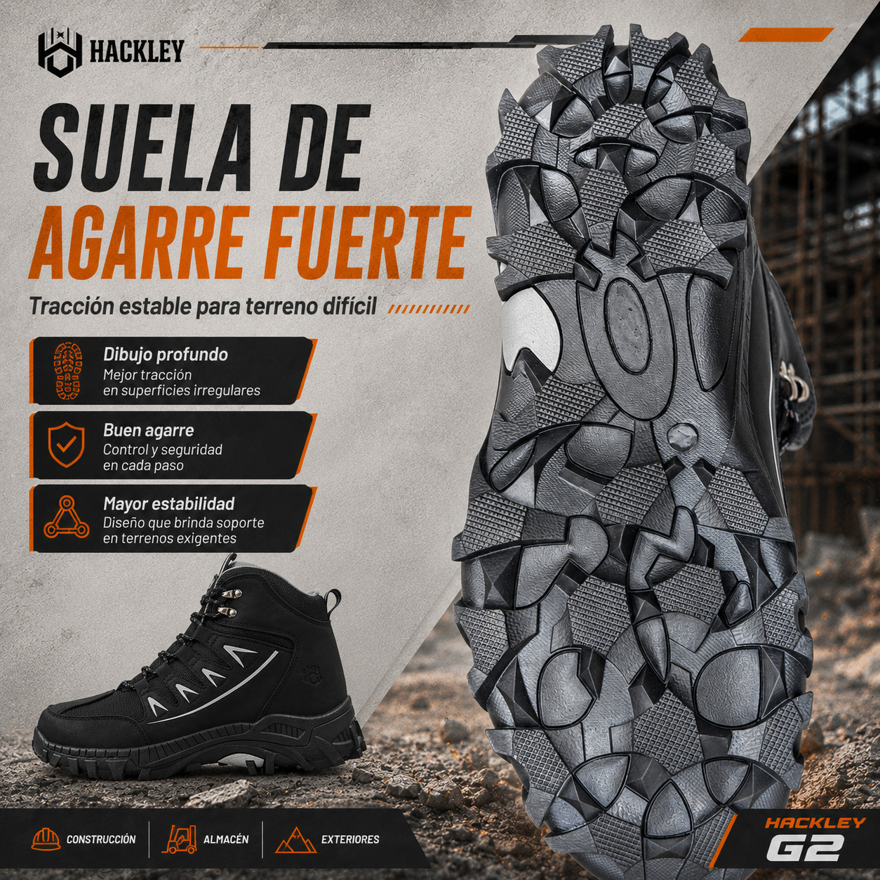 HACKLEY G2  Botas Tacticas Militares Suela Kevlar Antiperforacion NOM-113