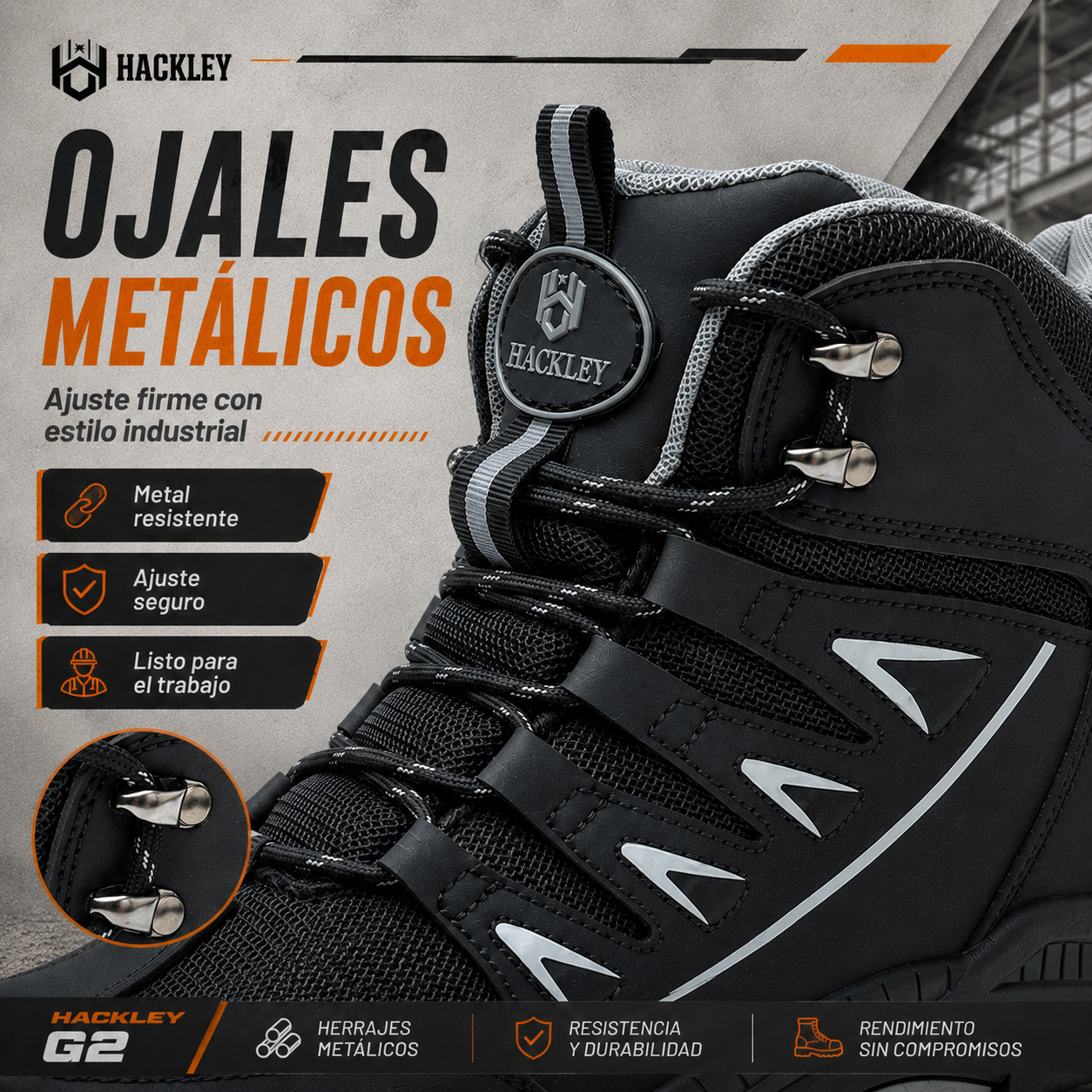 HACKLEY G2  Botas Tacticas Militares Suela Kevlar Antiperforacion NOM-113
