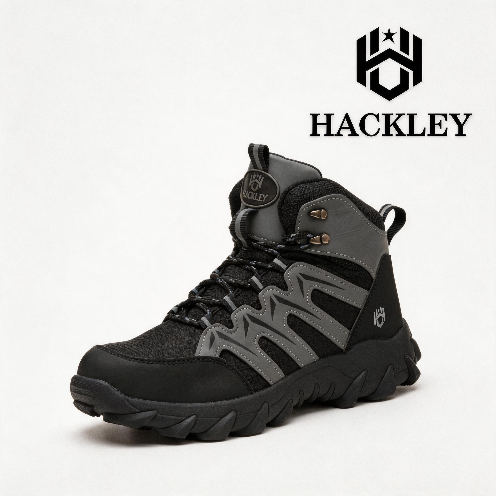 HACKLEY G3 Gris  Bota Industrial Alta Antiderrapante Punta de Acero NOM-113