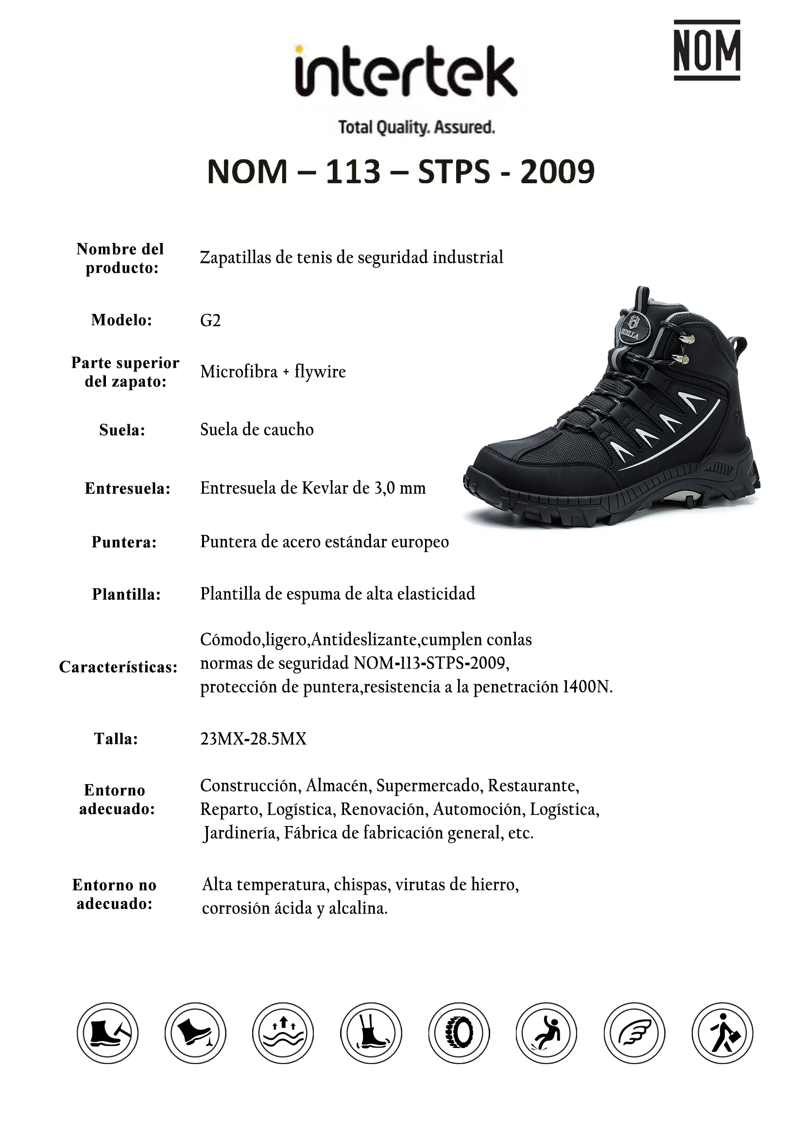 HACKLEY G2  Botas Tacticas Militares Suela Kevlar Antiperforacion NOM-113