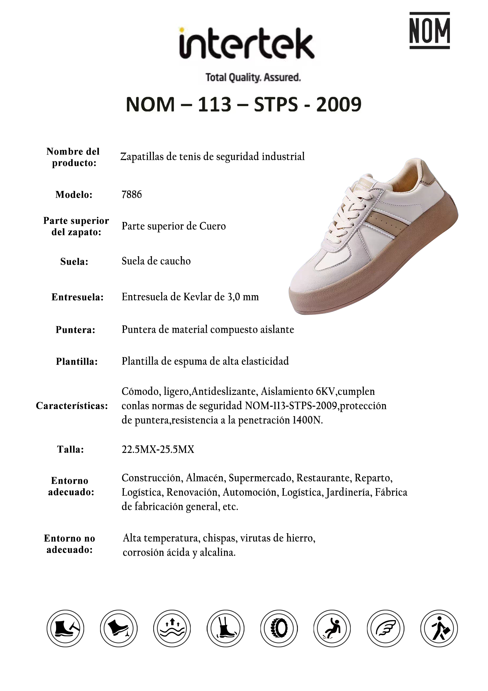 ALLIDEA 7886  Zapatos de Seguridad para Mujer Casuales Antiderrapantes NOM-113
