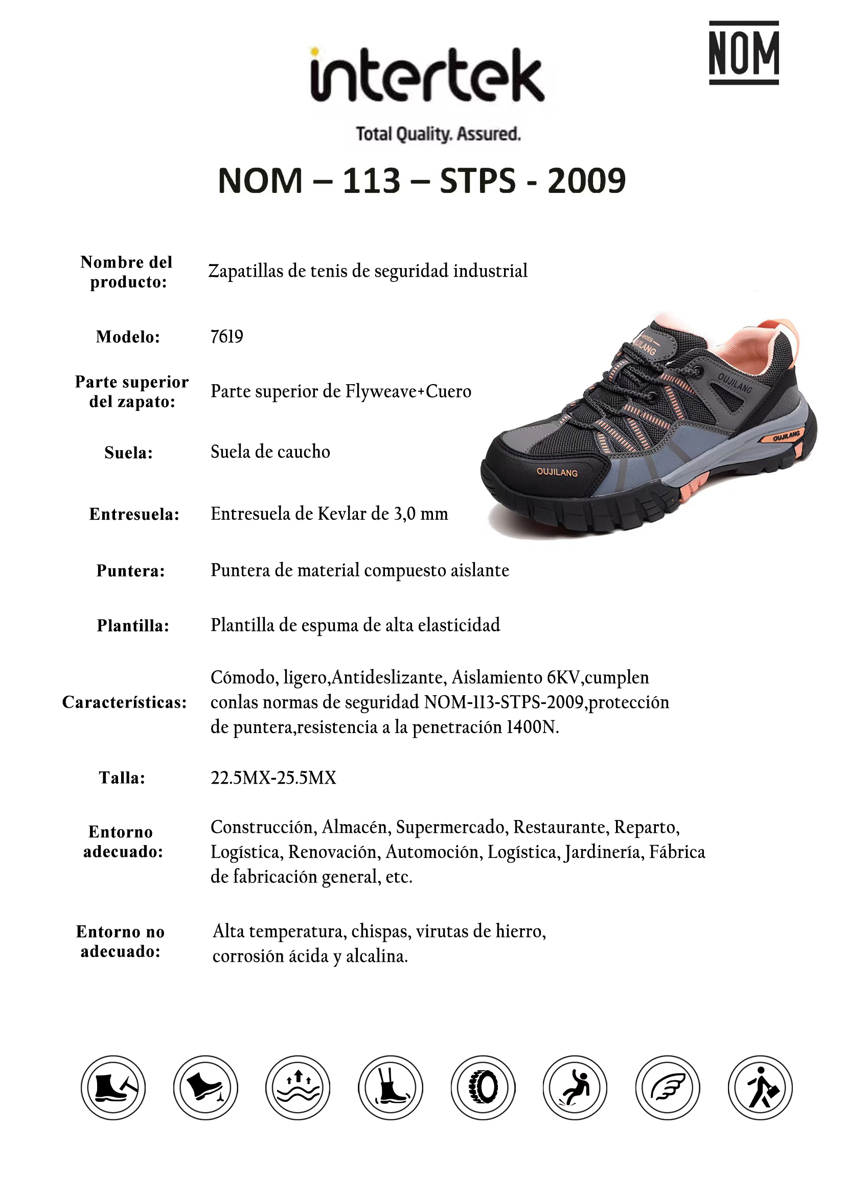 ALLIDEA 7619 |Zapatos de Seguridad para Mujer Deportivos Altos Punta de Acero NOM-113