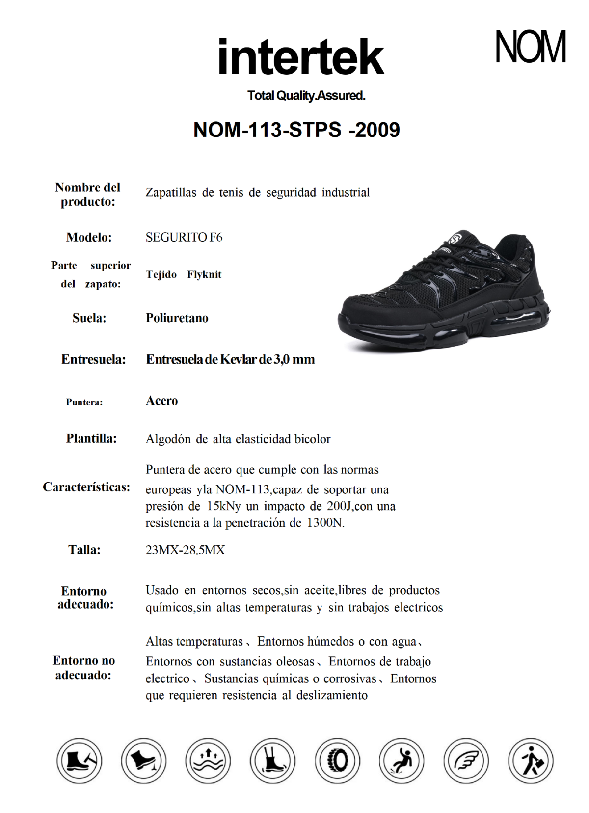 SEGURITO F6 Zapatos de Malla Transpirable Ultraligeros con Punta de Acero NOM-113