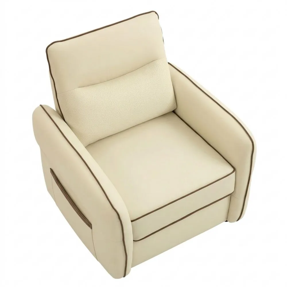 Sillón de Relajación Moderno de Cuero Sintético para Sala de Estar