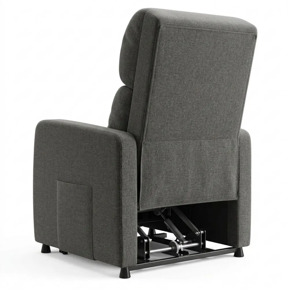 Sillón Reclinable Eléctrico, Ergonómico 90°-165°, con Respaldo y Reposapiés Ajustables, para Mayores/Salón/Oficina, con Bolsillos Laterales, Gris