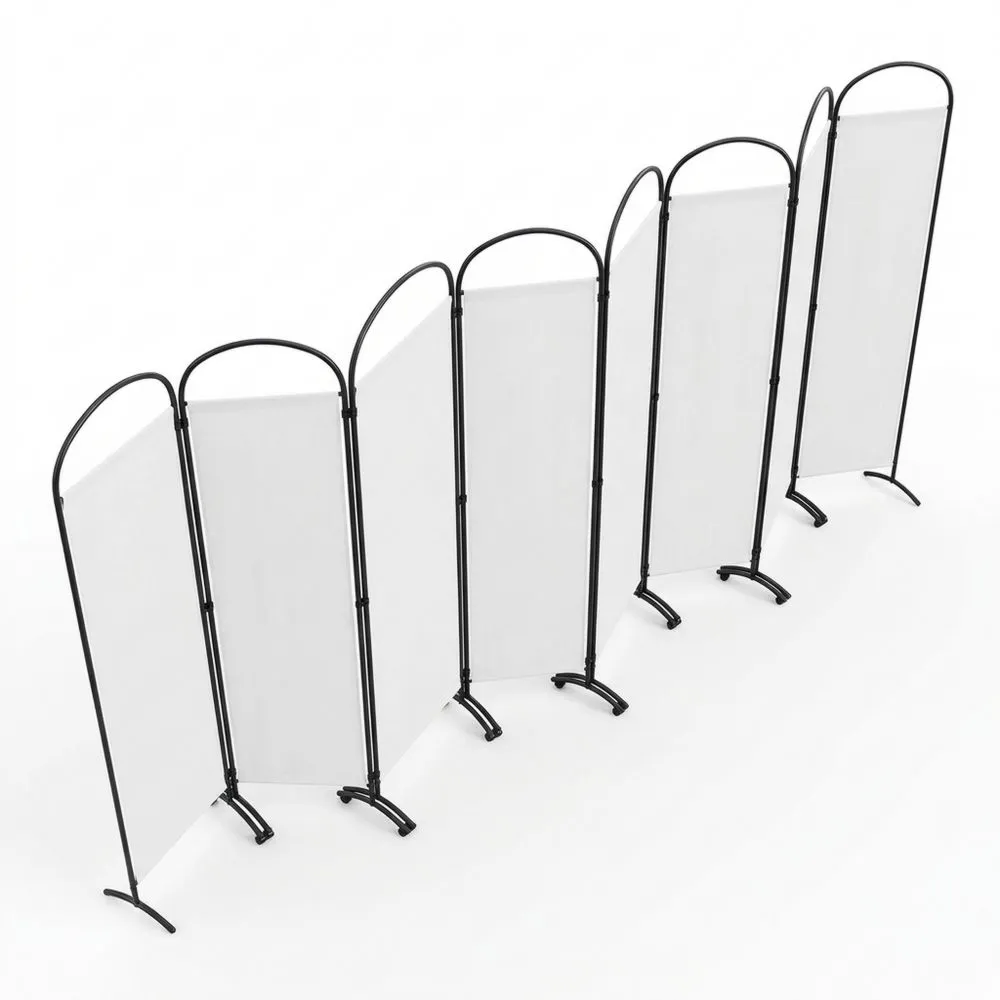 Separador de Ambientes 8 Piezas para Oficina, Balcón, Dormitorio, Jardín, 448 x 182 cm, Blanco