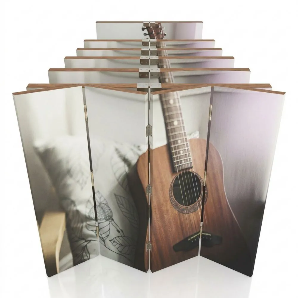 Biombo Decorativo de Lona para Habitaciones de 4 Paneles 145x150 cm