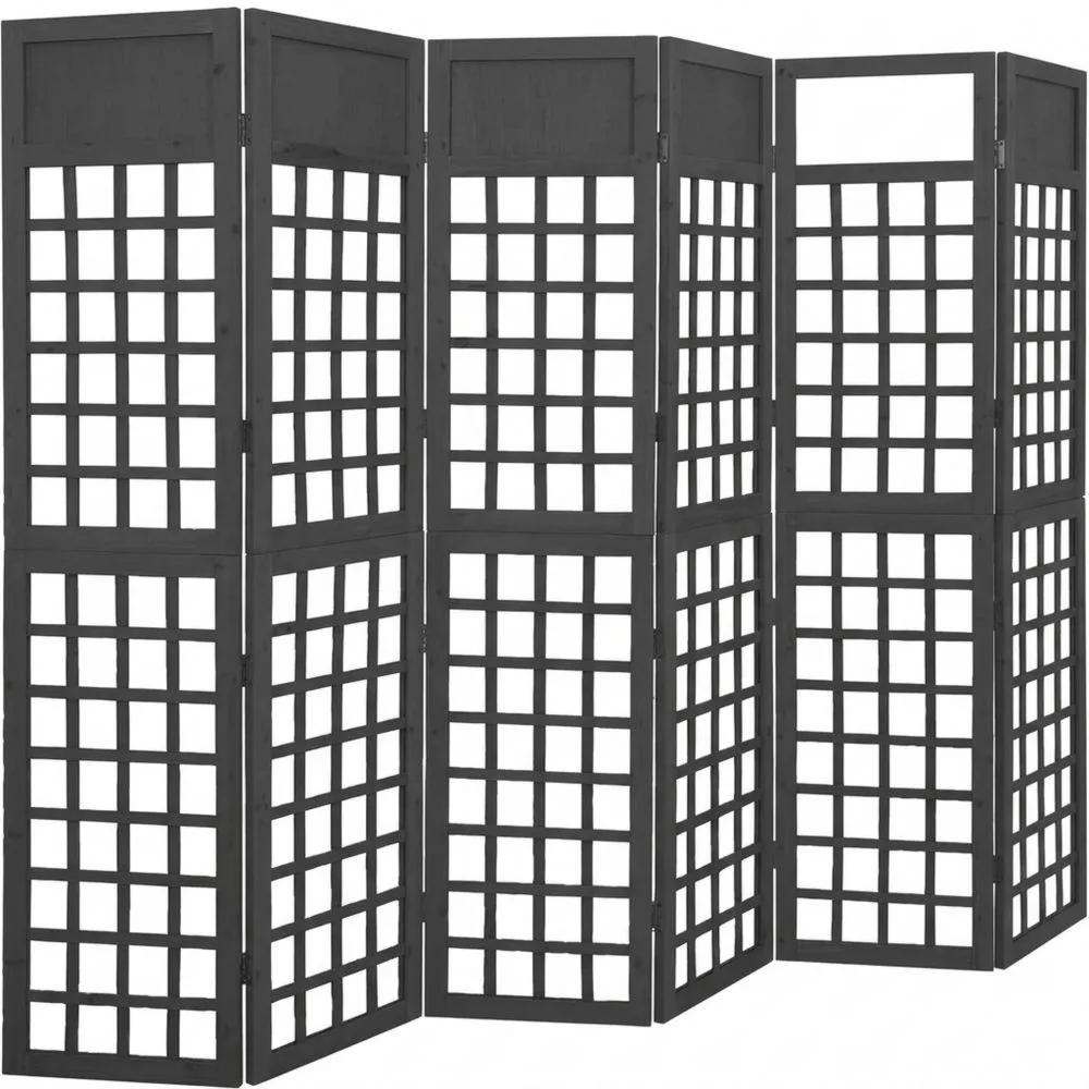 Biombo de Madera de 6 Paneles para Separar Ambientes 242,5x180 cm