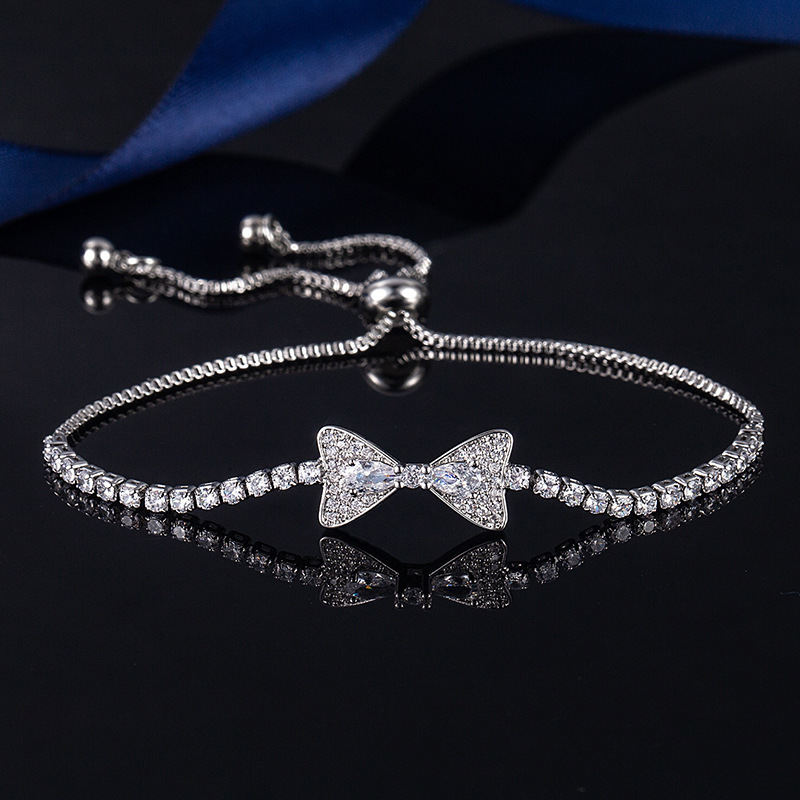 Silver Plated Bracelet Bowknot Fashion Daily Wear Jewelry High Quality Bracelet for Girl