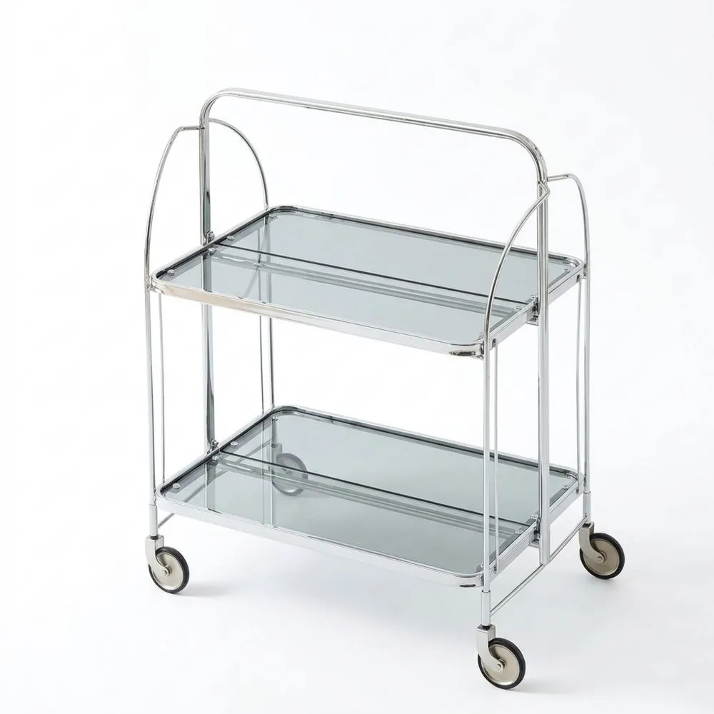 Carro Plegable de Metal con Ruedas para Espacios Reducidos