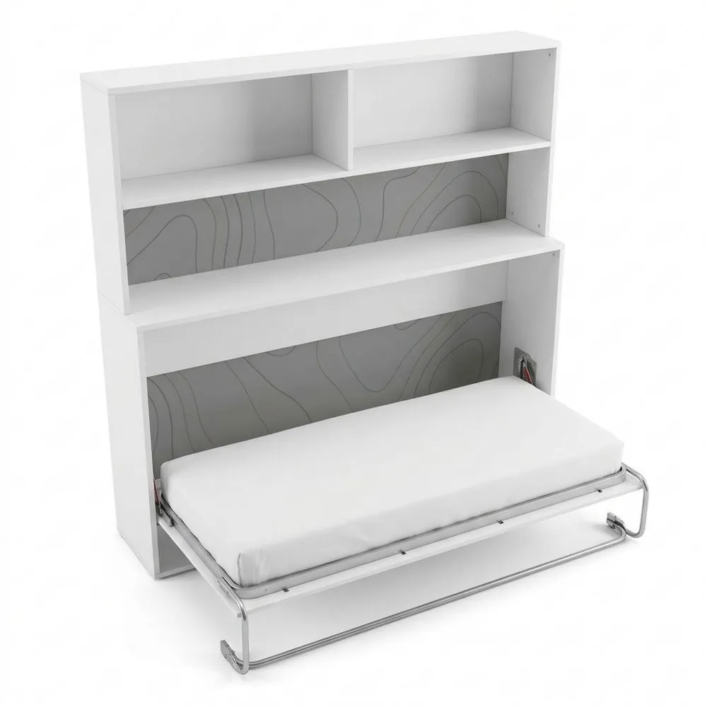 Cama Abatible Horizontal 90 x 190 cm Blanca