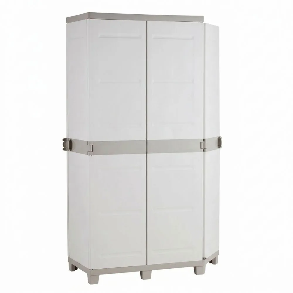 Armario de Plástico para Almacenamiento, Beige, 105x44x176 cm