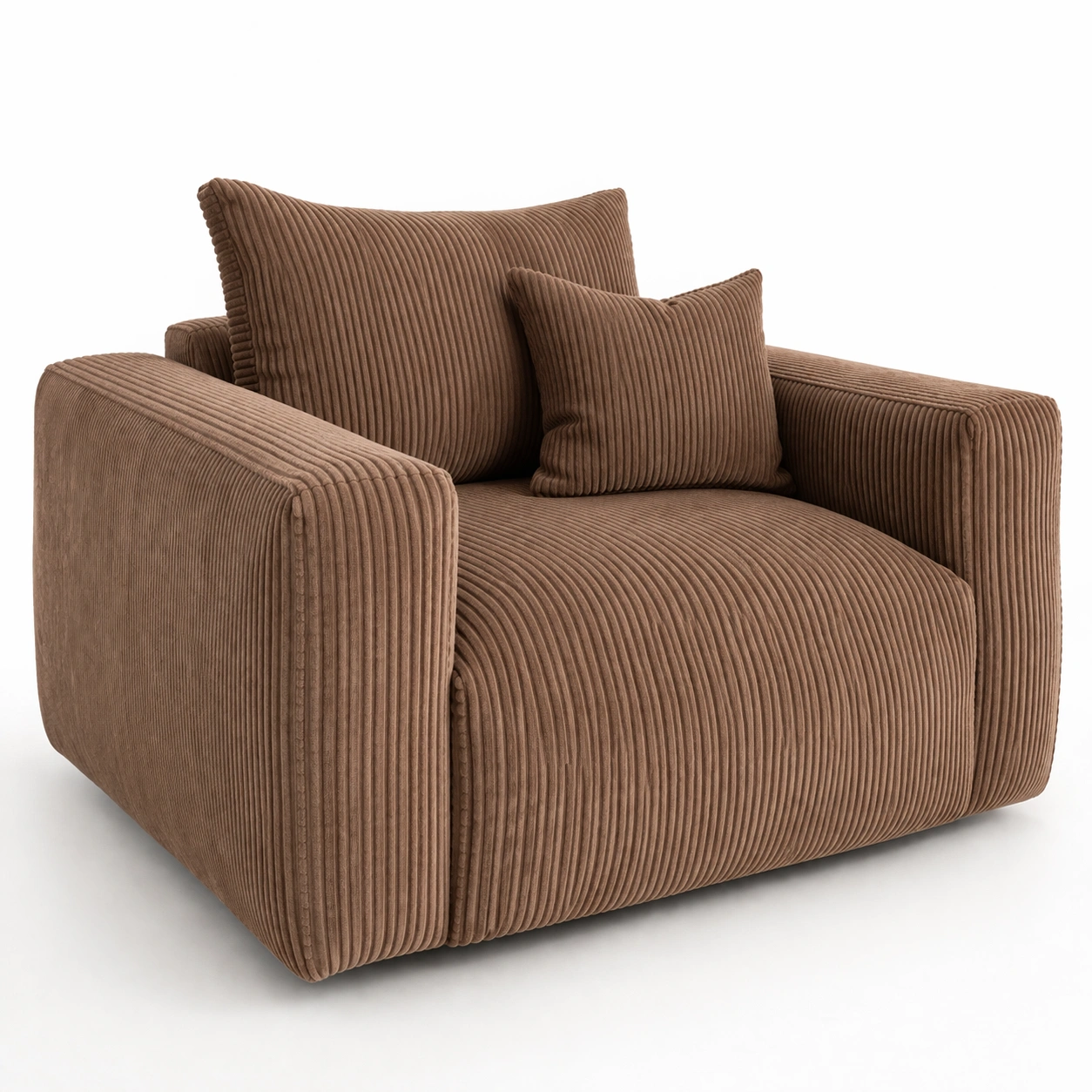 Cord Sessel Braun weich gepolstert breit