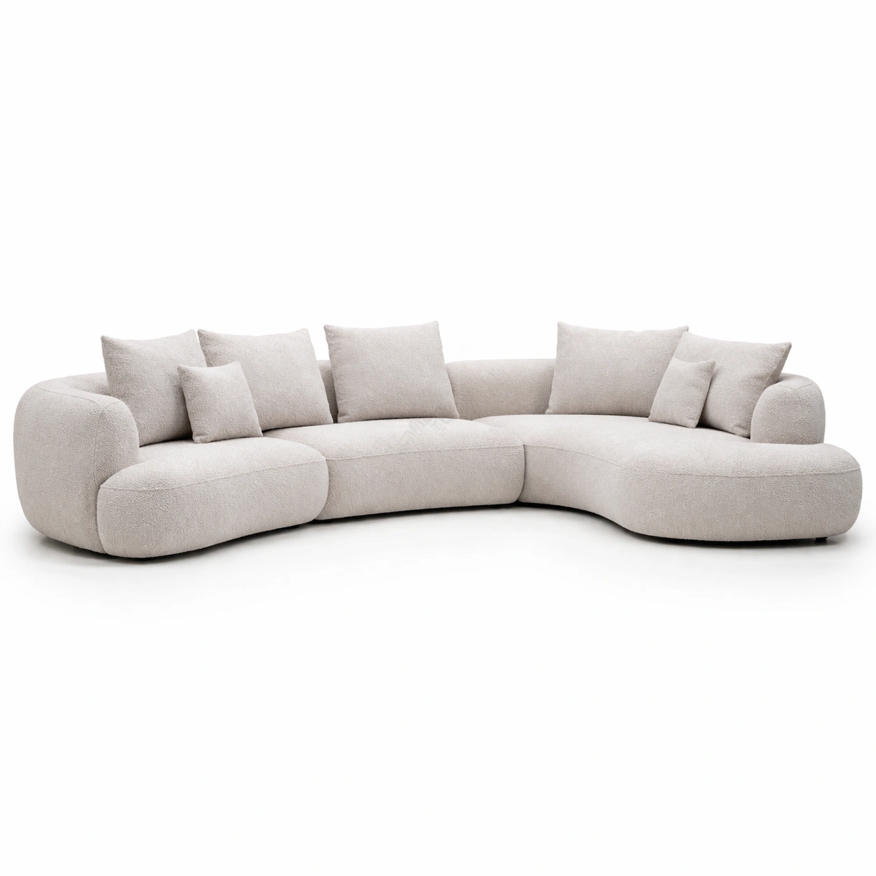 Grosses Ecksofa Stoff Beige modern minimalistisch