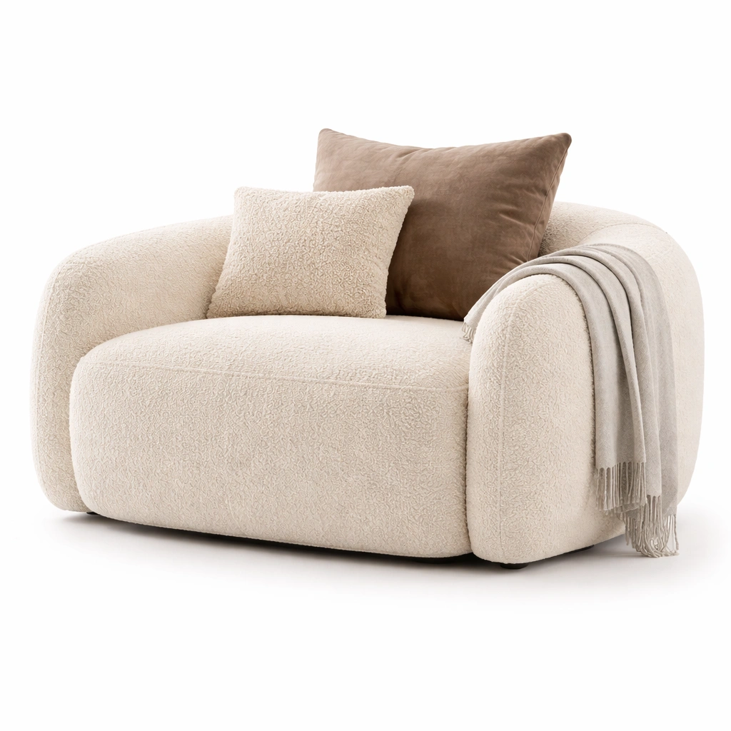 Kompakter Sessel Stoff Beige Modern