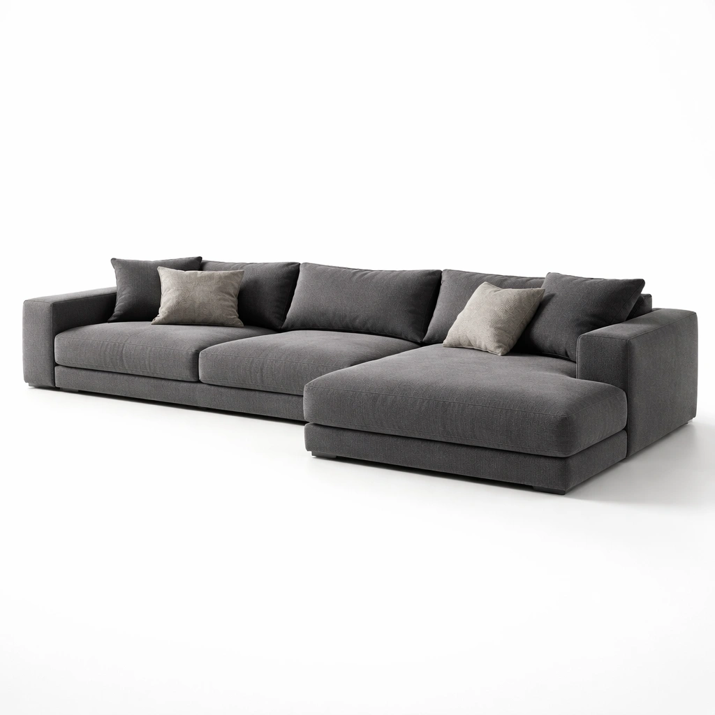 Grosses Sofa Stoff Gruen Modern