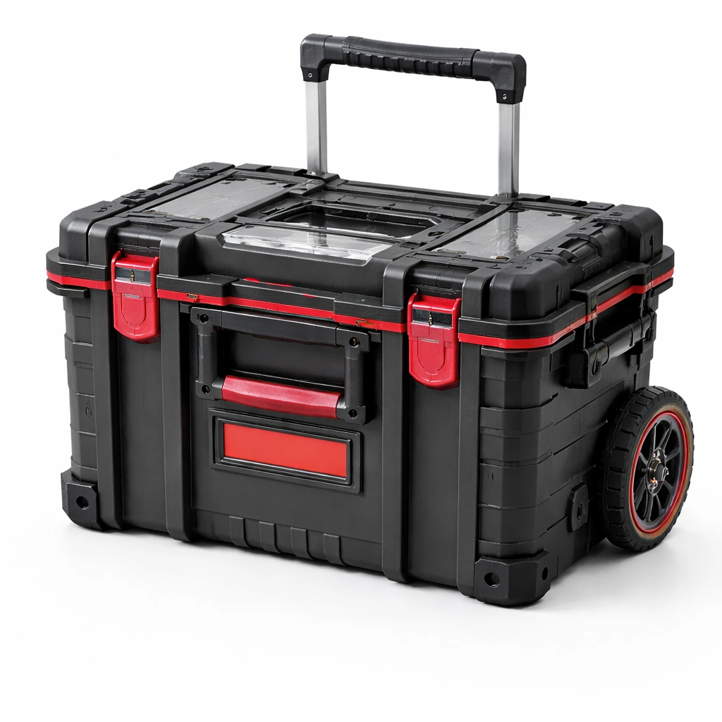 Werkzeugkoffer mit Rollen Schwarz Rot