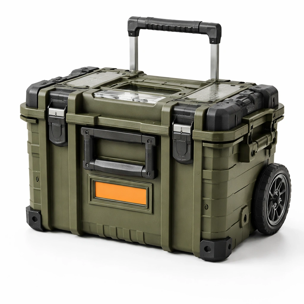 Werkzeugkoffer mit Rollen Gruen Kompakt