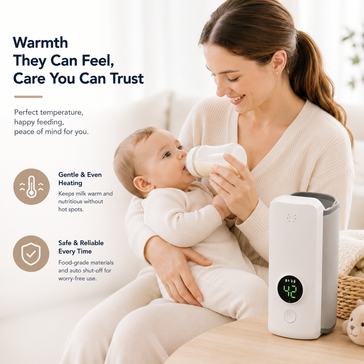 Portable milk warmer