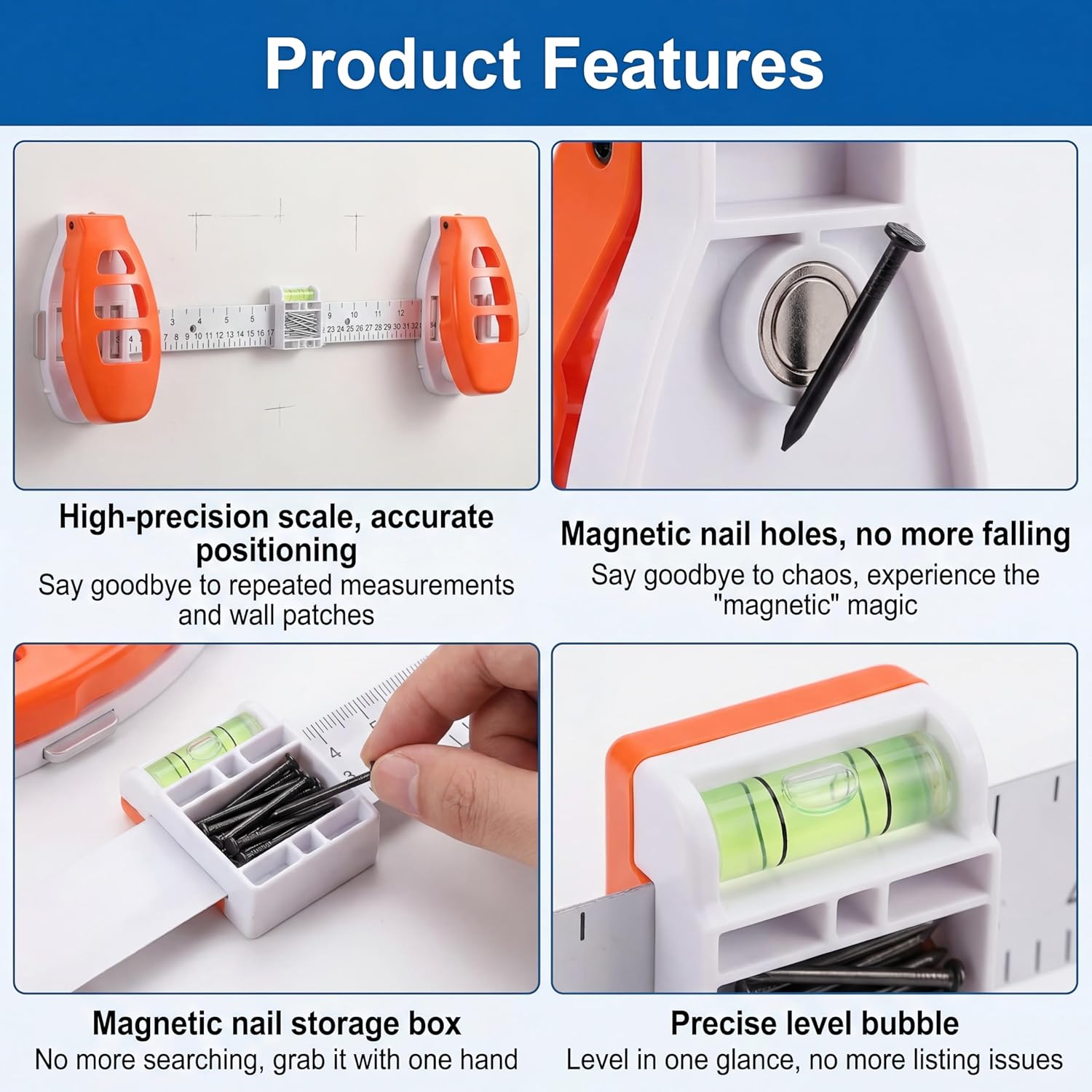 🖼️ Picture Frame Leveling Tool - Comes with 14 Nails